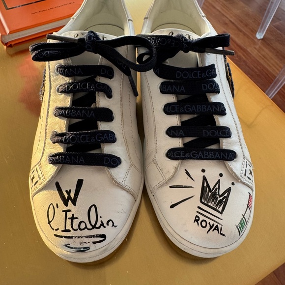 Dolce & Gabbana White and Black Sneakers - Picture 5 of 7